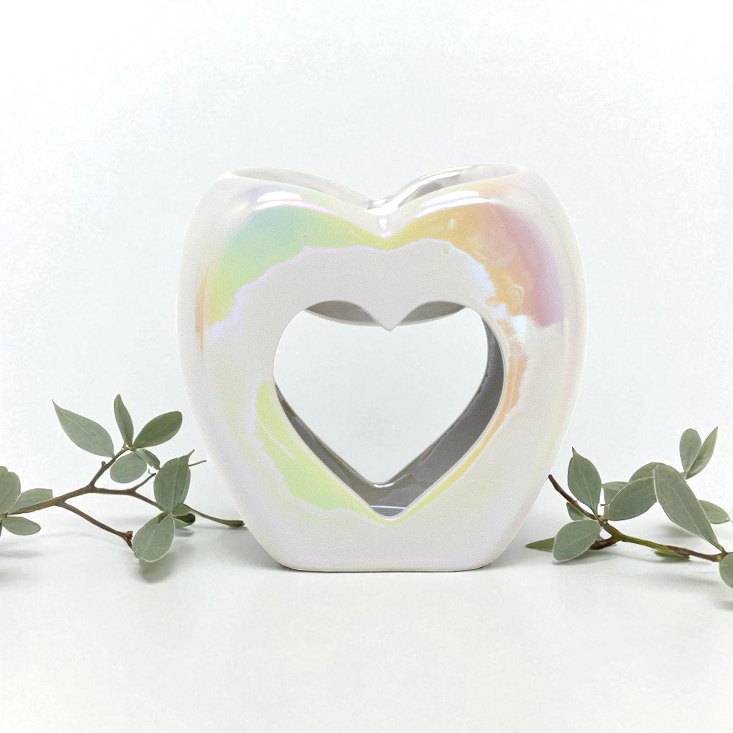 Heart Wax Burner - Pearlised White