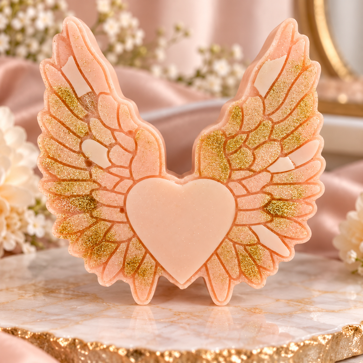 XL Angel Wings Heart Wax Melt