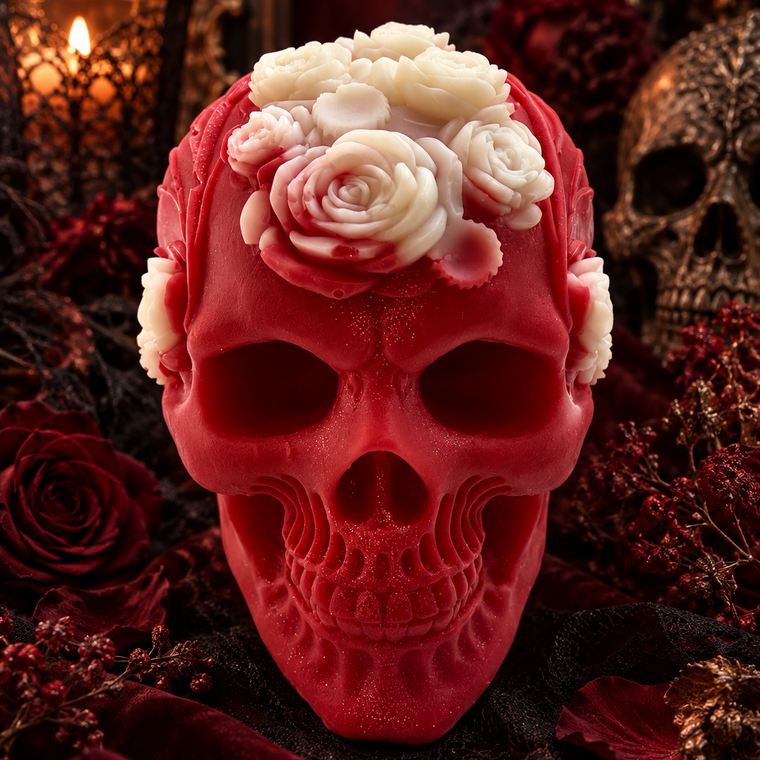 3D Skull & Roses Wax Melt (Halloween)