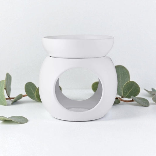 Round Wax Burner - White