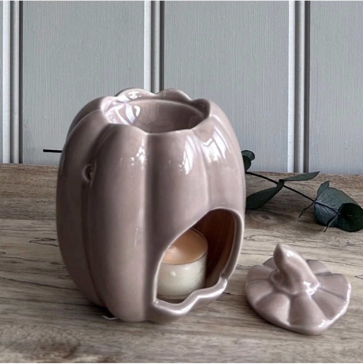 Ceramic Pumpkin Wax Melt Burner with Lid