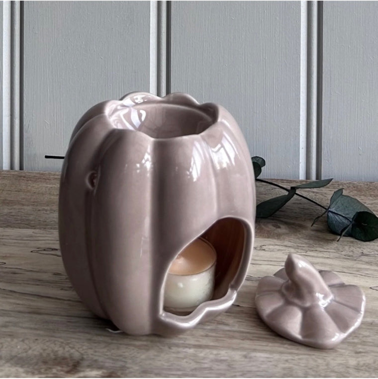 Ceramic Pumpkin Wax Melt Burner with Lid
